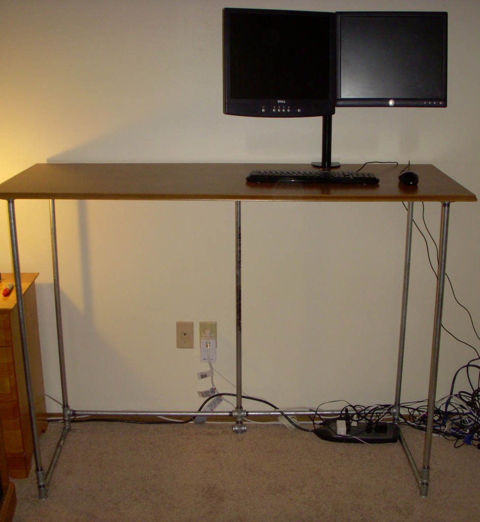 How To Build A Standing Desk On The Cheap With Galvanized Pipe